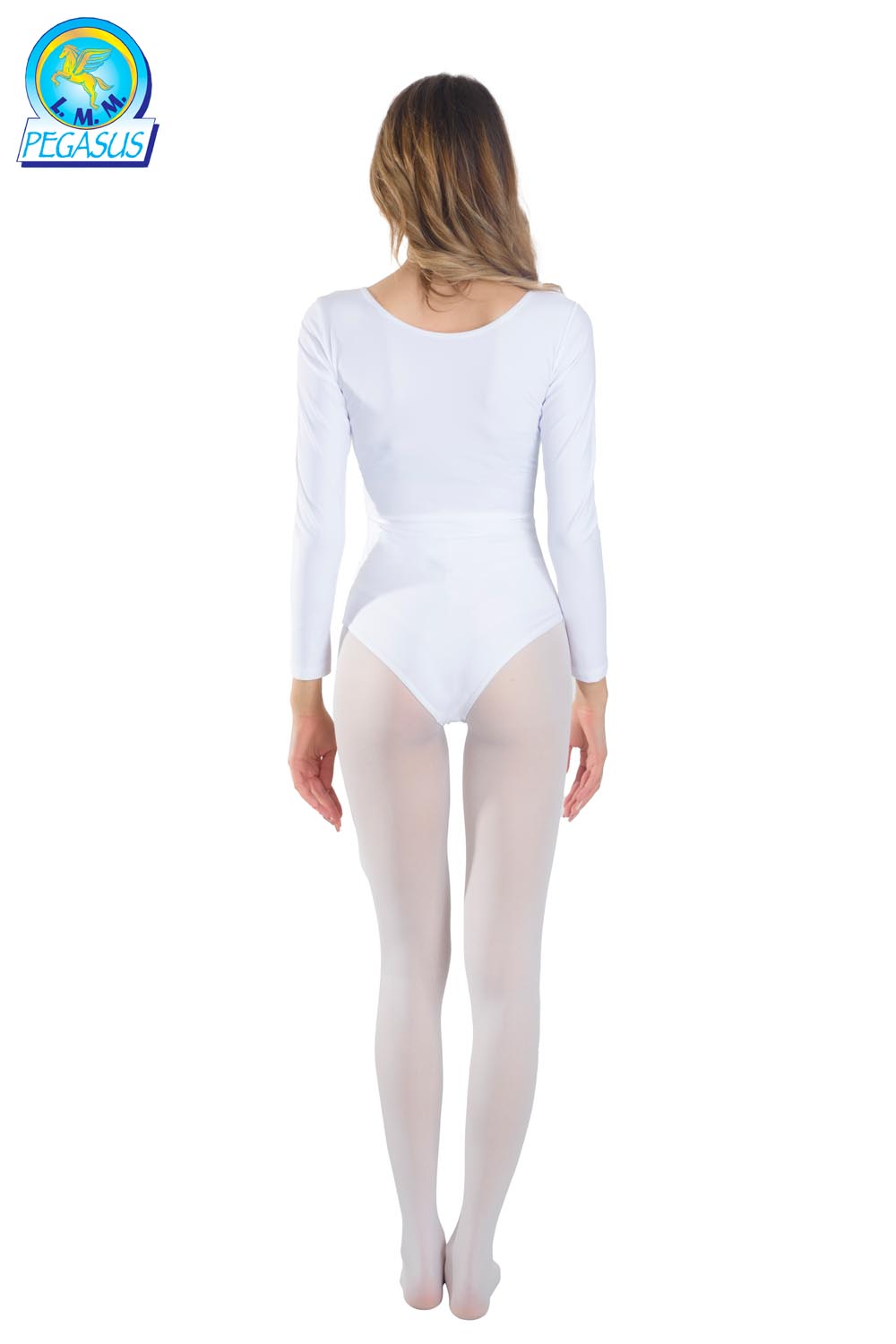 BODY IN LYCRA MANICA LUNGA BIANCO DONNA